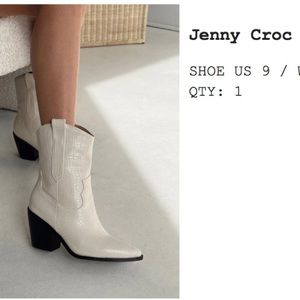 Princess Polly off-white crocodile boot